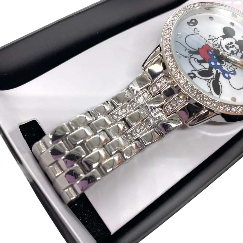 Disney Mickey and Minnie Mouse Women’s Crazy In Love Silver Alloy Watch